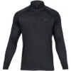 Under Armour Tech 2.0 Half Zip Long Sleeve Golf Top - Black -Golf Equipment Shop 100029 43000
