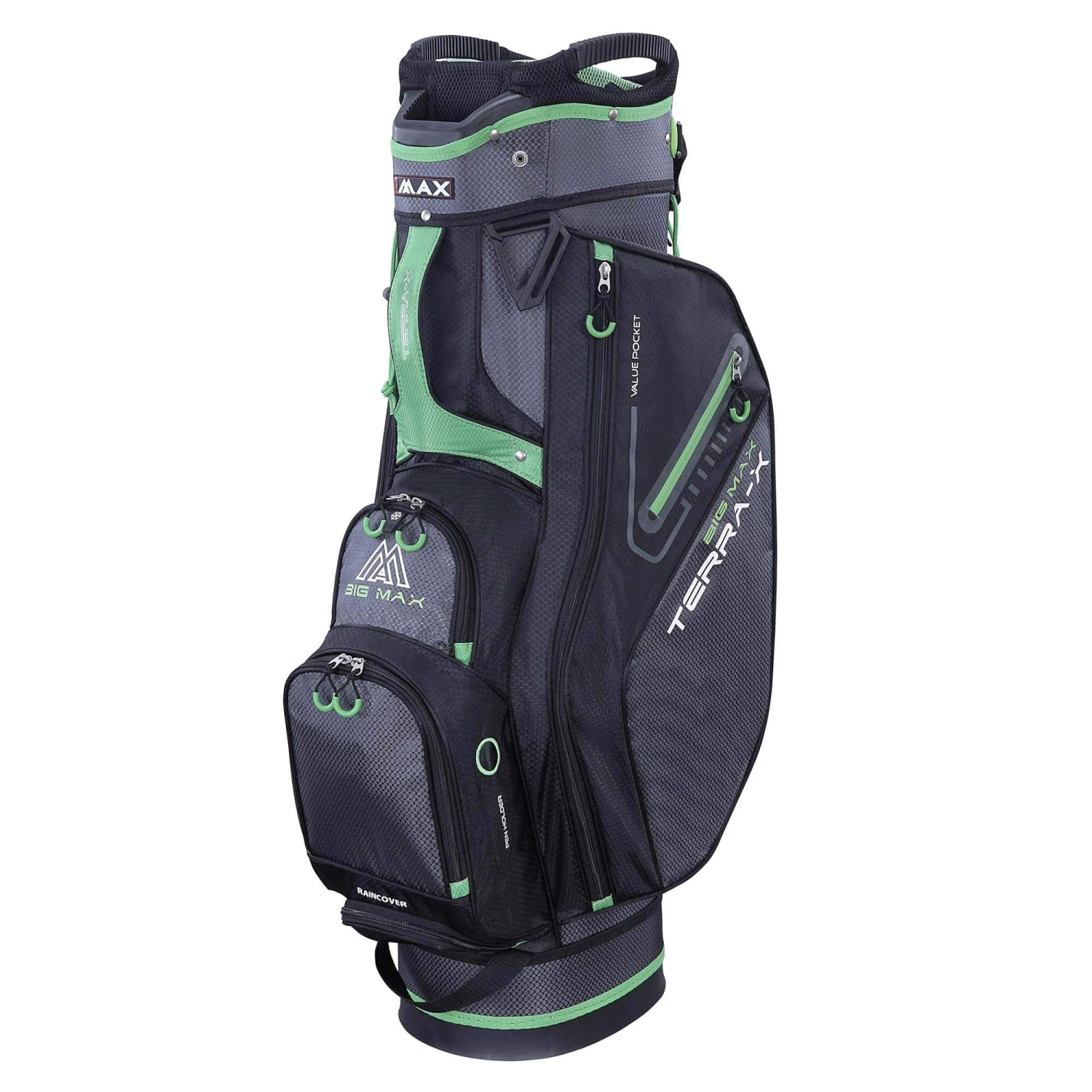 Big Max Terra X Golf Cart Bag - Charcoal/Black/Lime 3 Big Max Terra X Golf Cart Bag - Charcoal/Black/Lime