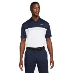 Nike Dri-Fit Victory CB Golf Polo Shirt - Obsidian/White/Grey