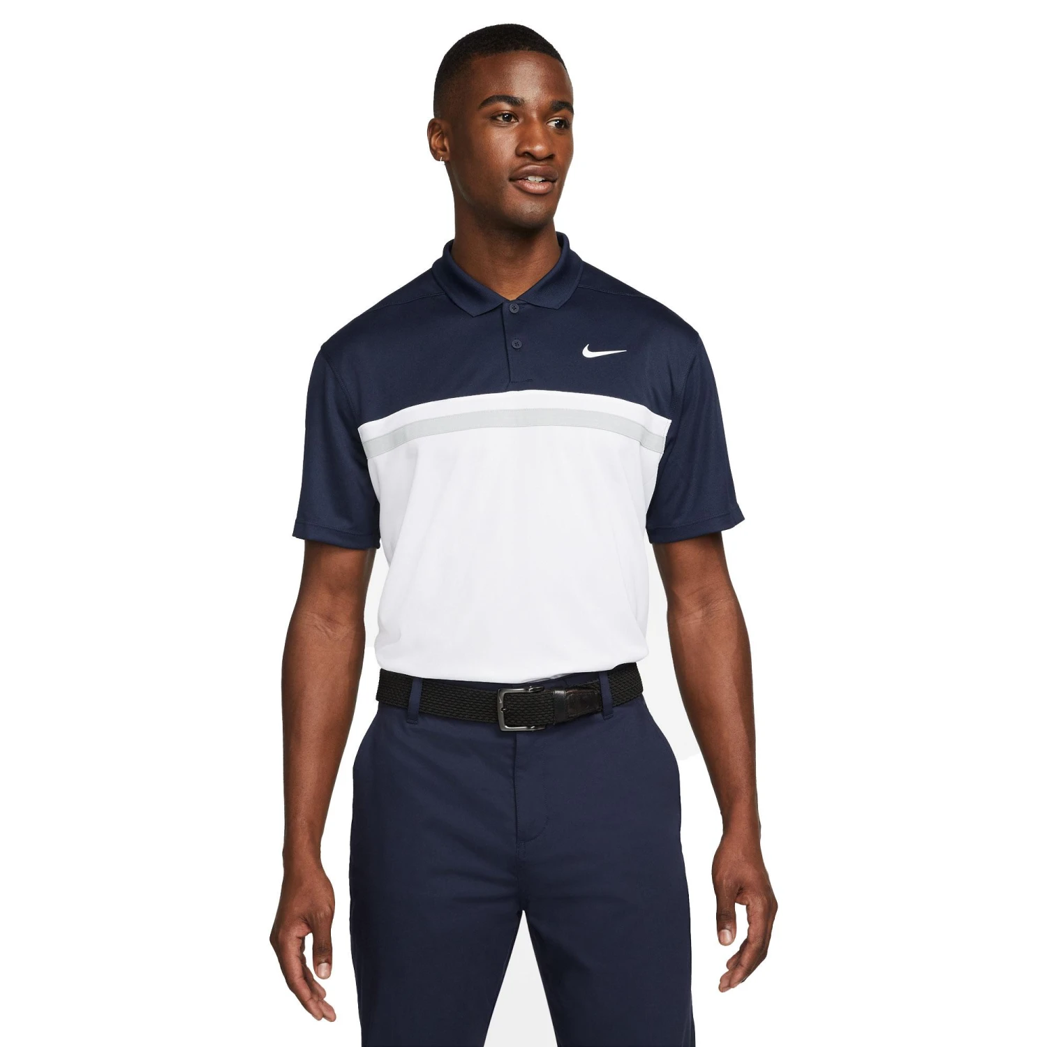 Nike Dri-Fit Victory CB Golf Polo Shirt - Obsidian/White/Grey 3 Nike Dri-Fit Victory CB Golf Polo Shirt - Obsidian/White/Grey