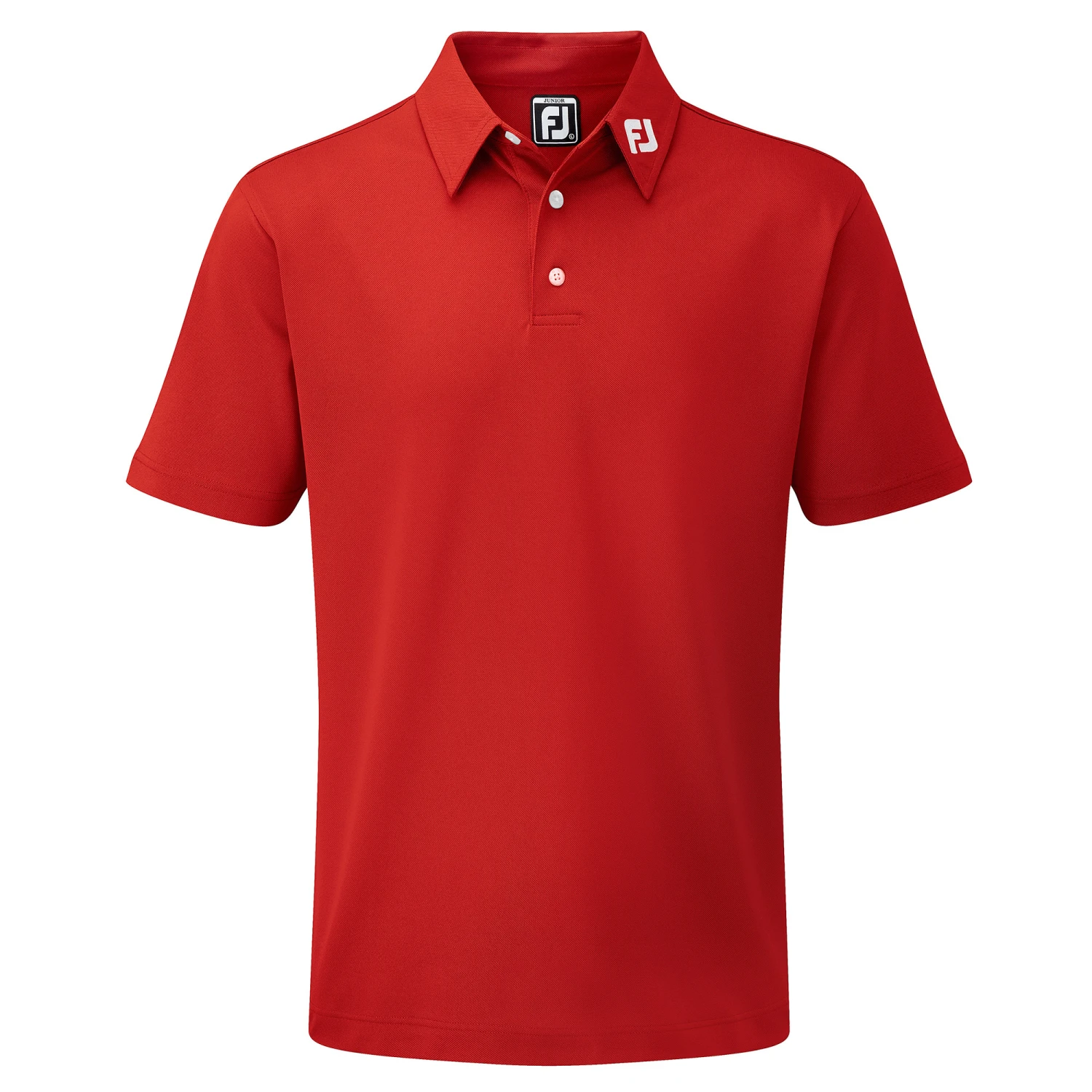 FootJoy Junior Stretch Solid Pique Polo Shirt - Red 3 FootJoy Junior Stretch Solid Pique Polo Shirt - Red