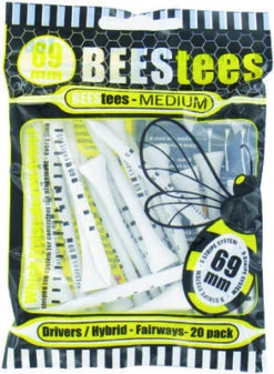 Brand Fusion BEEStees Wooden Golf Tees (25 Tee Pack) -Golf Equipment Shop 515461486215115 77255