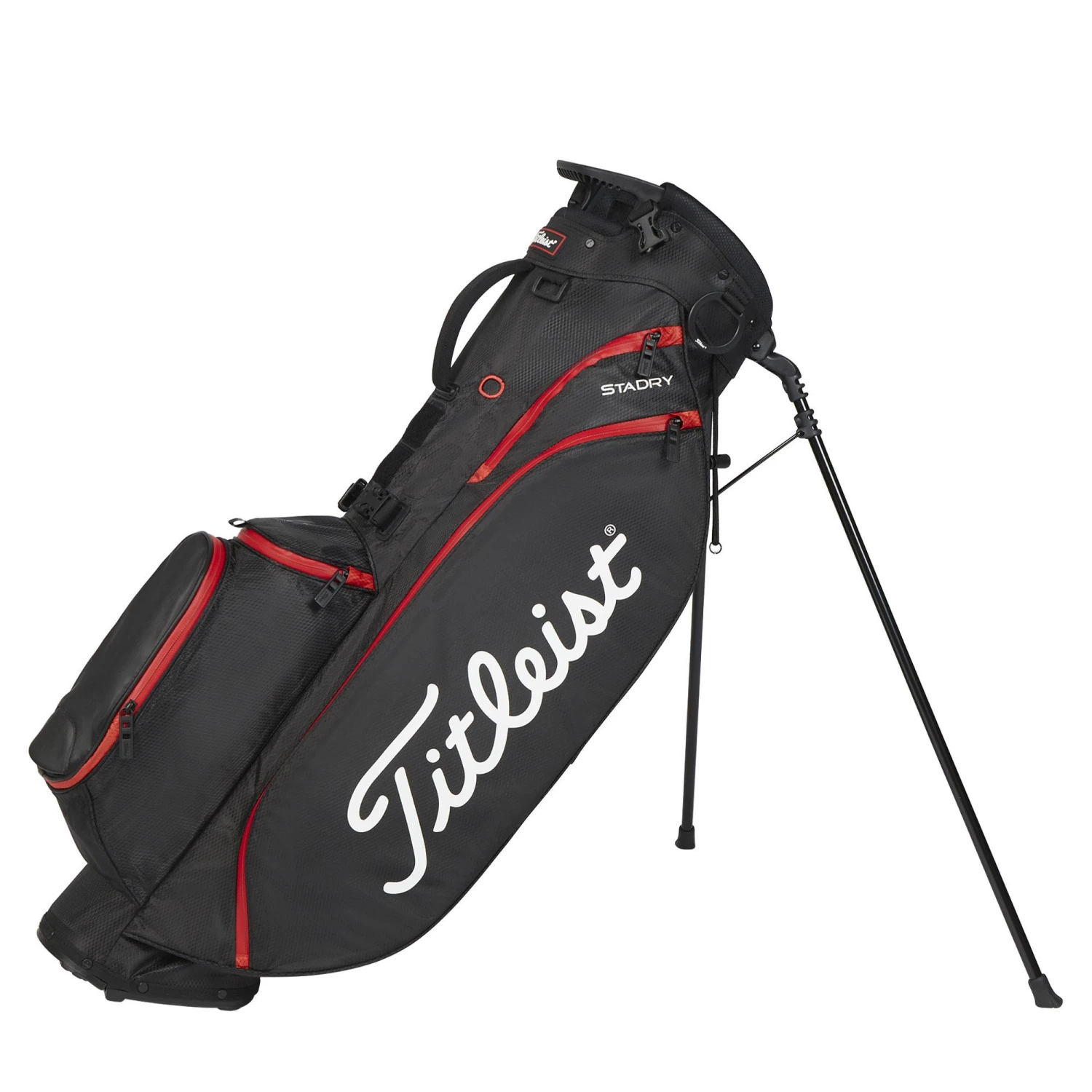 Titleist Players 4 StaDry Golf Stand Bag - Black/Black/Red 3 Titleist Players 4 StaDry Golf Stand Bag - Black/Black/Red