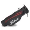 Titleist Premium Golf Carry Pencil Bag - Black/Black/Red -Golf Equipment Shop Premium Golf Carry Pencil Bag Black Black Red