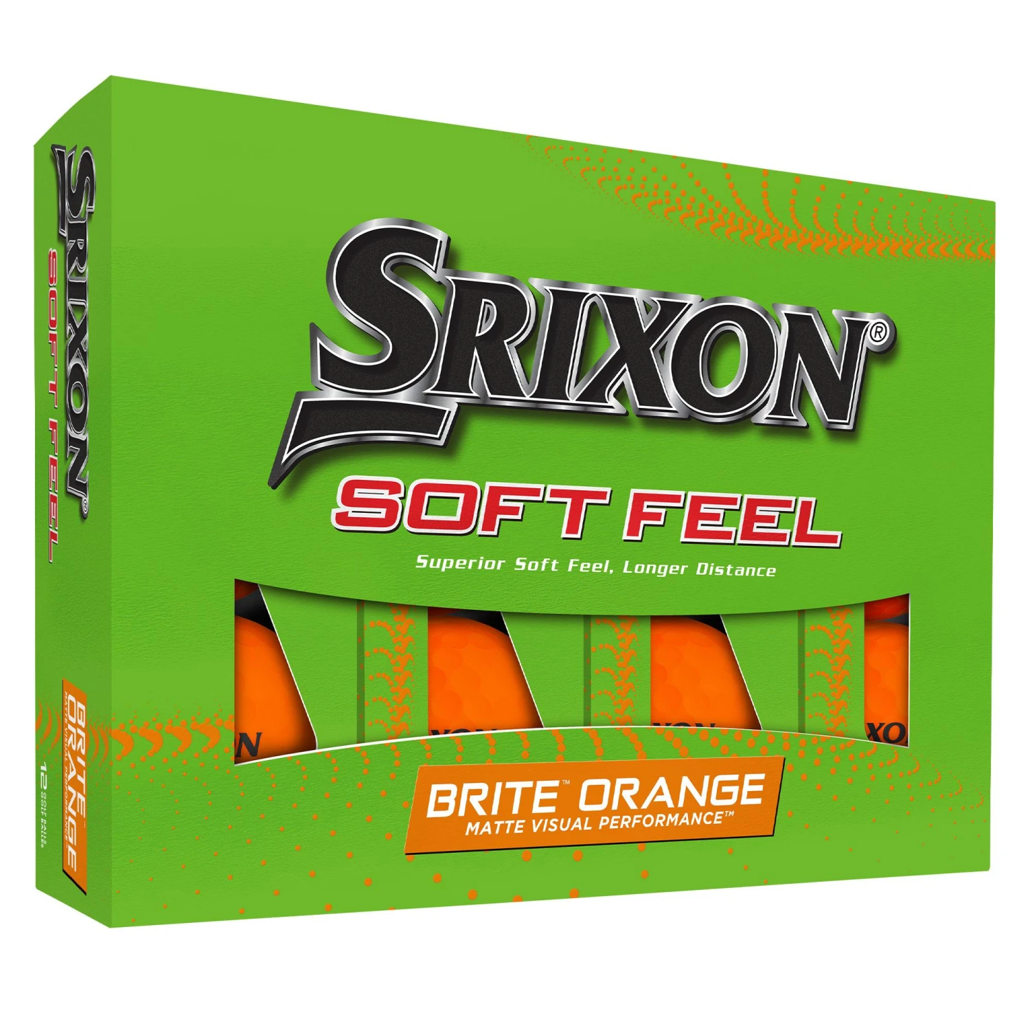 Srixon Soft Feel Brite Golf Balls - Orange 3 Srixon Soft Feel Brite Golf Balls - Orange