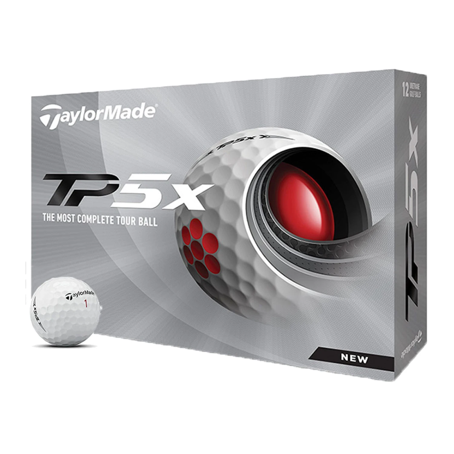 TaylorMade TP5x Dz Golf Balls Dozen Pack - White 3 TaylorMade TP5x Dz Golf Balls Dozen Pack - White